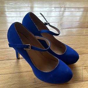 Royal blue stiletto heels